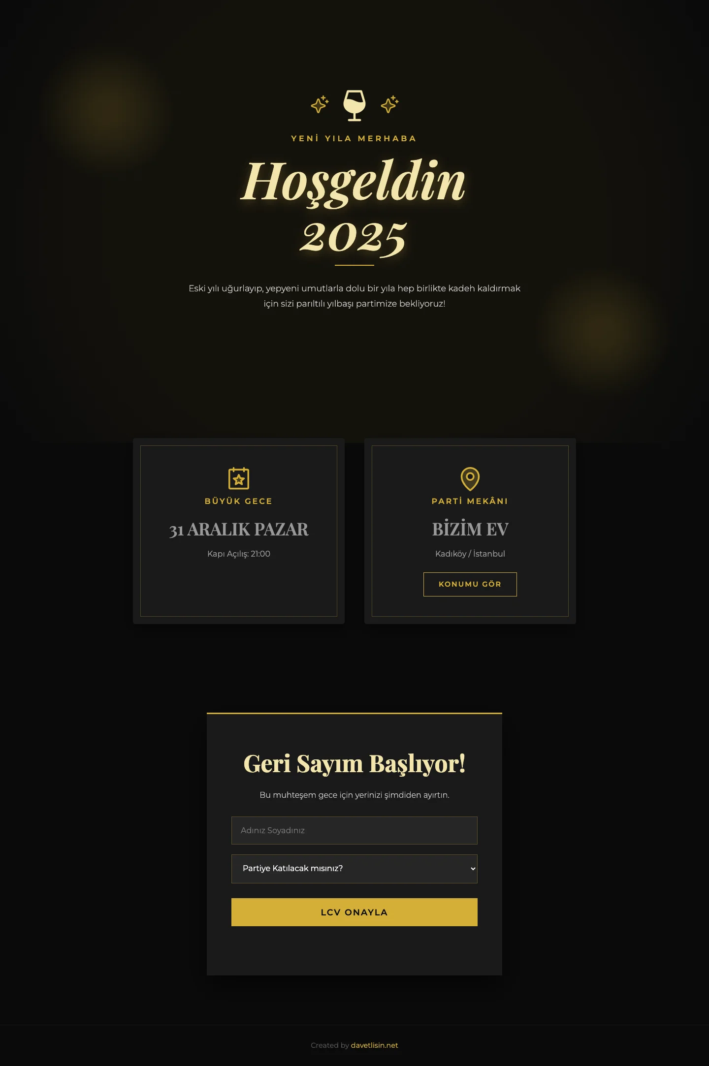 Davetlisin.net Özel Partiler Davetiyesi - Ny Glitter