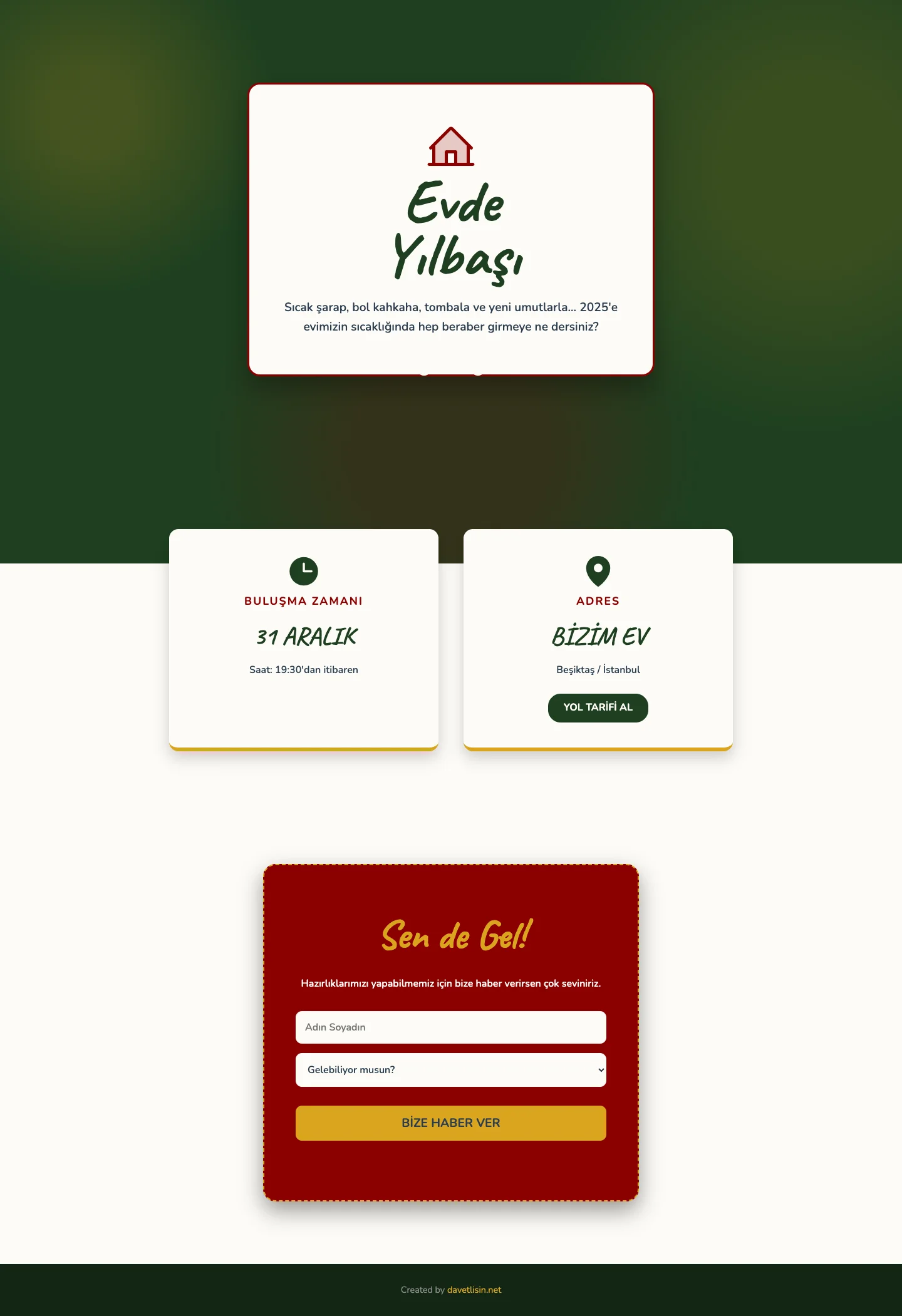 Davetlisin.net Özel Partiler Davetiyesi - Ny Cozy