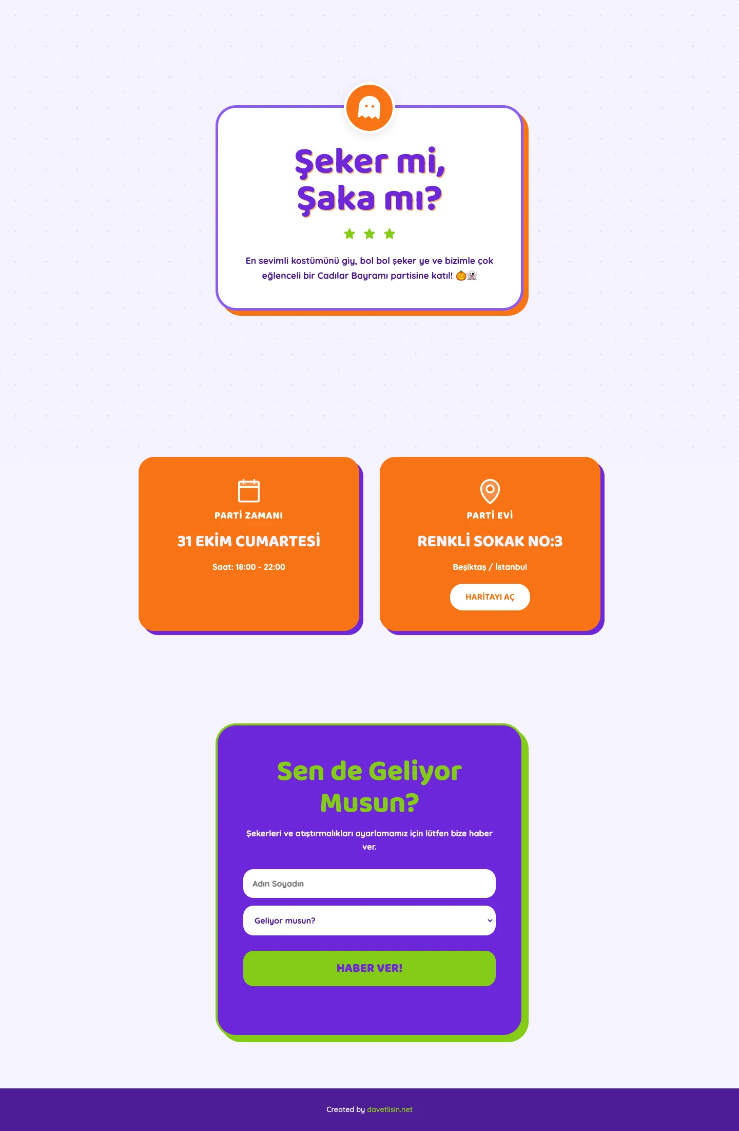 Davetlisin.net Özel Partiler Davetiyesi - Hw Cute