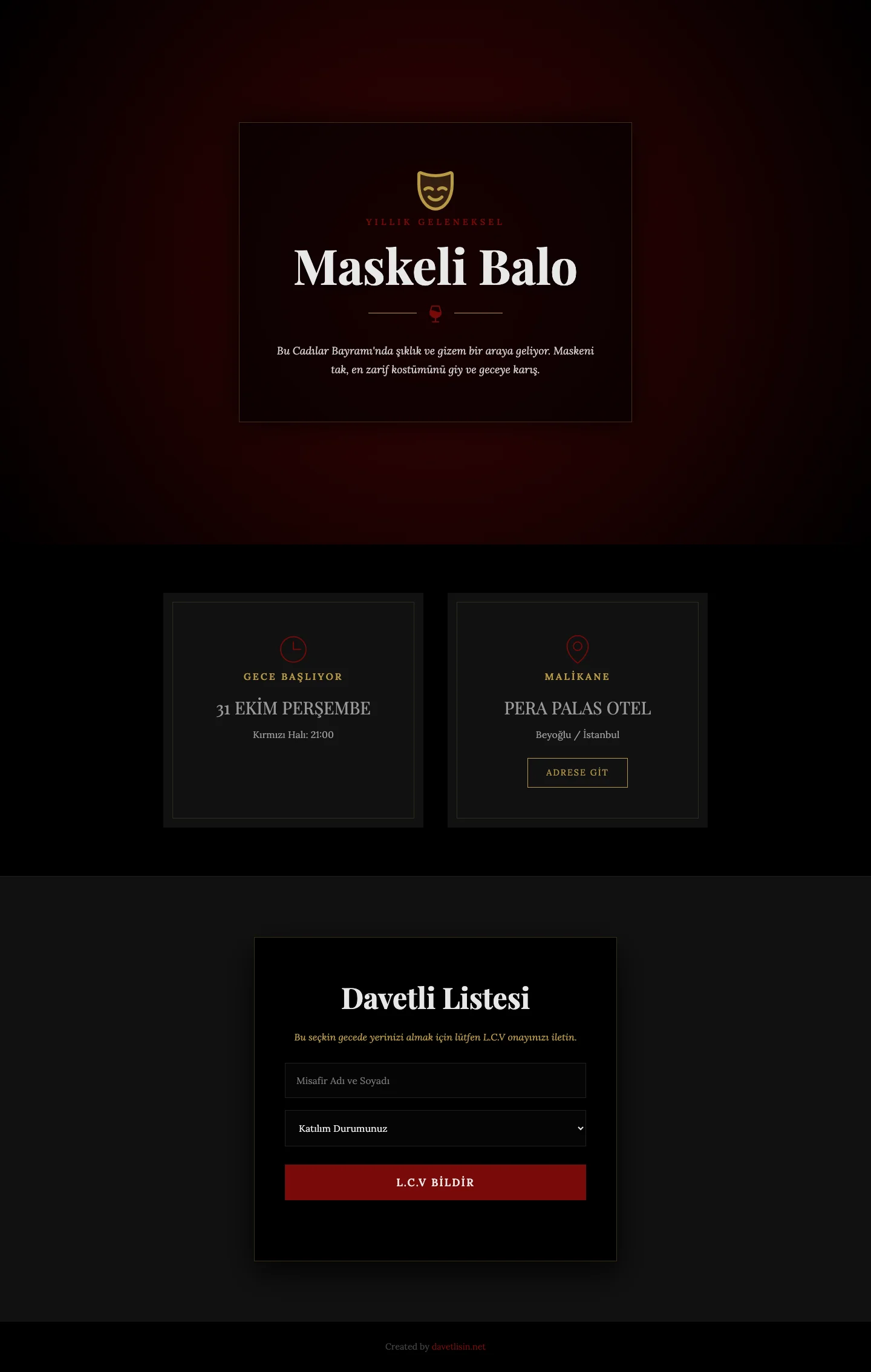 Davetlisin.net Özel Partiler Davetiyesi - Hw Elegant